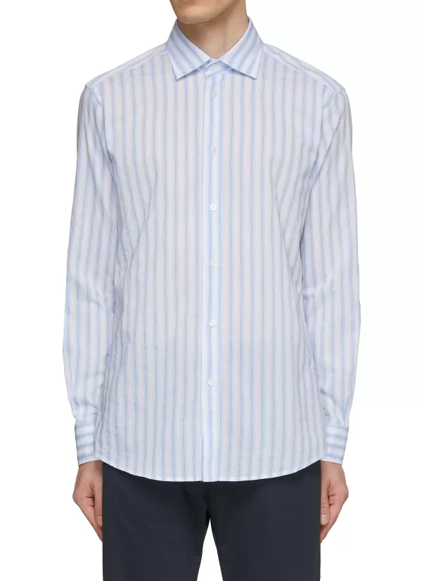 Shirts>BARENA Stripe Cotton Shirt