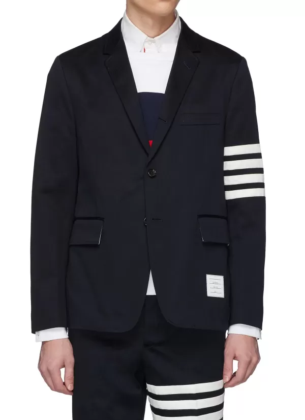 Suits>THOM BROWNE Stripe Sleeve Twill Soft Blazer