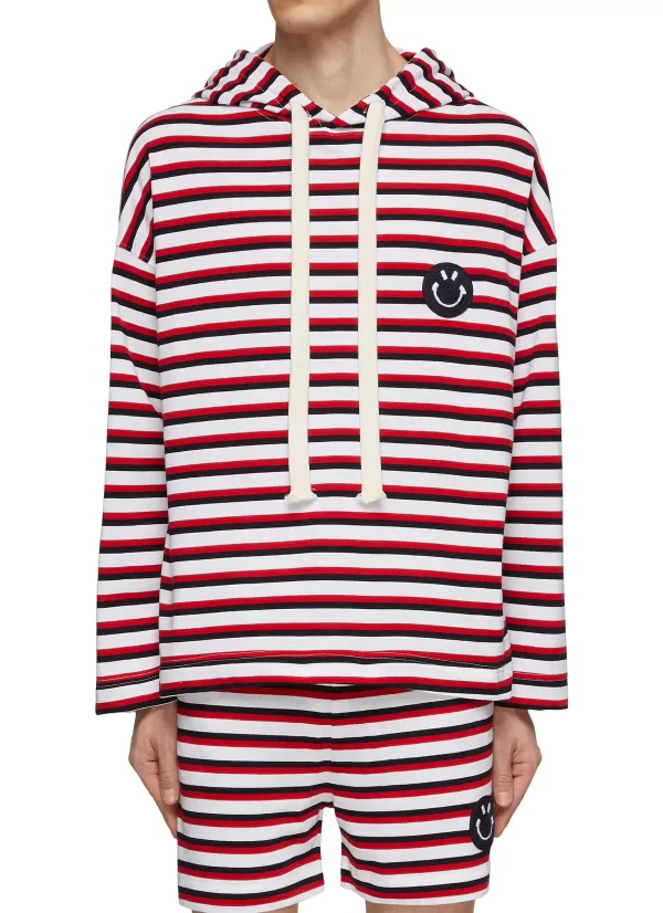 Pullovers & Hoodies>JOSHUA’S Stripe Smiley Face Hoodie