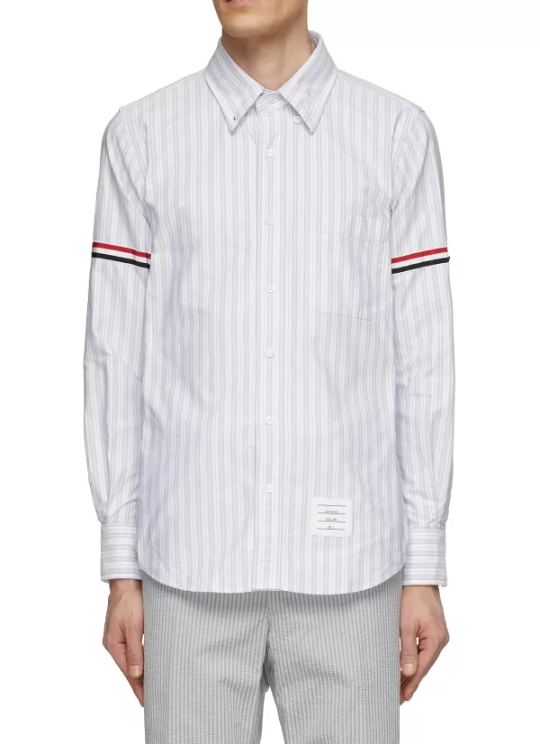 Shirts>THOM BROWNE Striped Armband Oxford Shirt