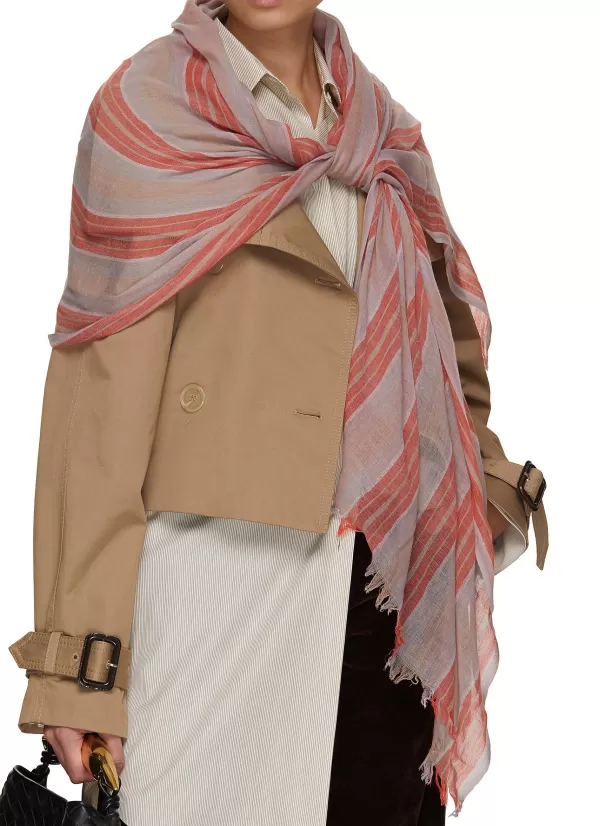 Scarves & Wraps>JOVENS Striped Cashmere Shawl