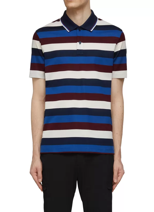 Polos>PAUL & SHARK Striped Cotton Polo Shirt