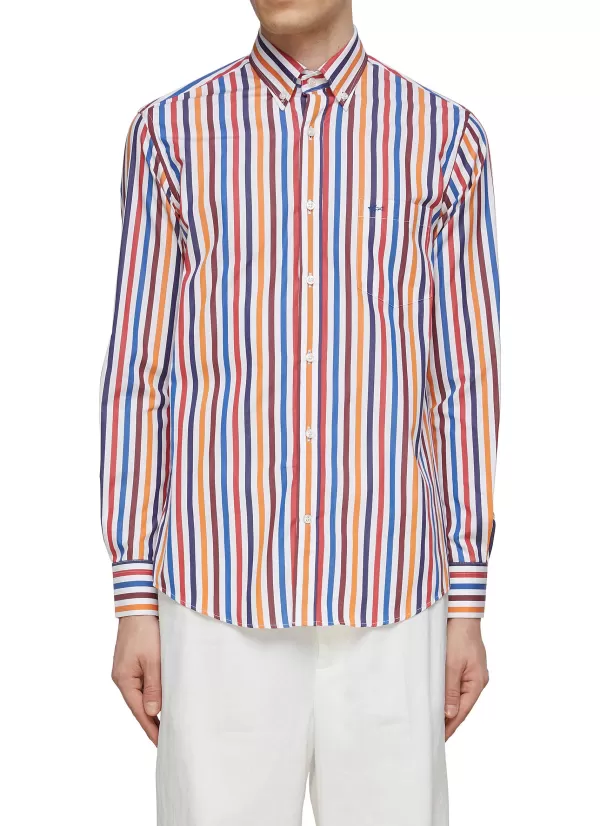 Shirts>PAUL & SHARK Striped Cotton Poplin Shirt