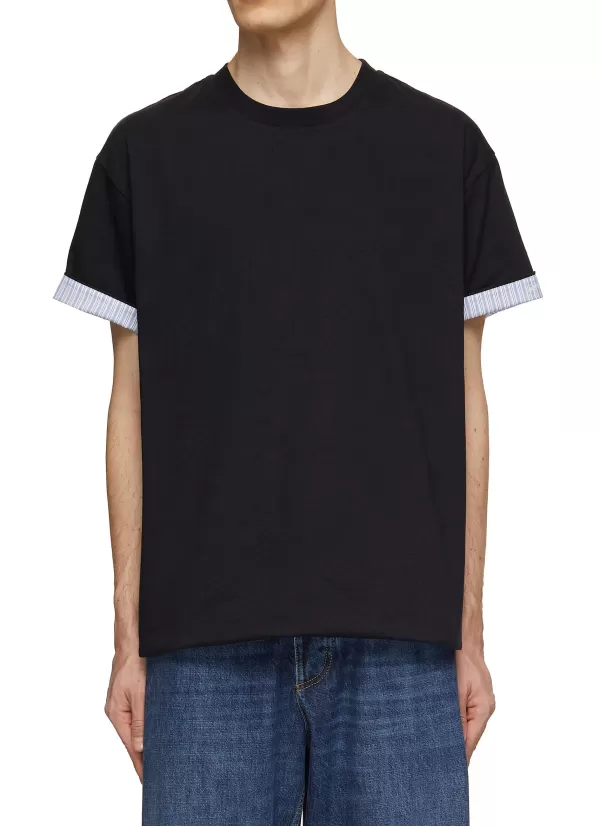 T-Shirts>BOTTEGA VENETA Striped Double Layer T-Shirt