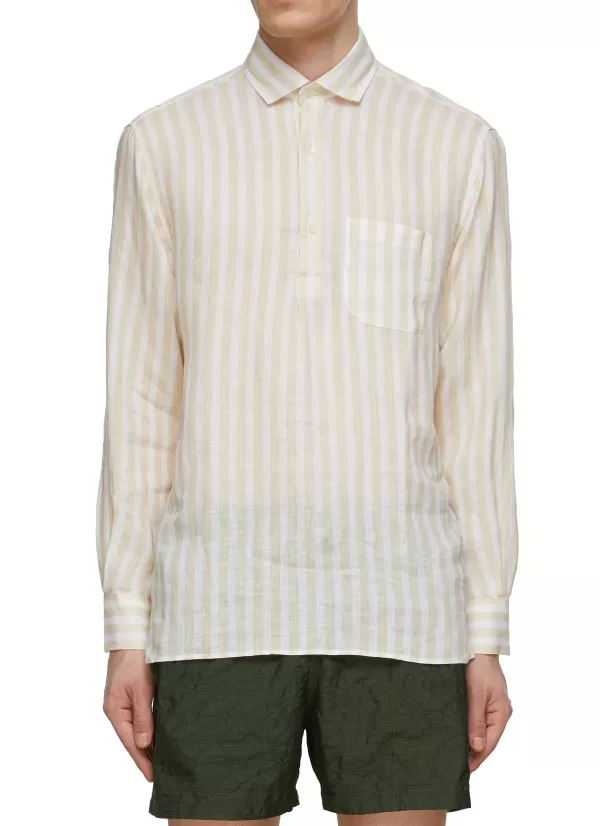 Shirts>FRESCOBOL CARIOCA Striped Linen Shirt