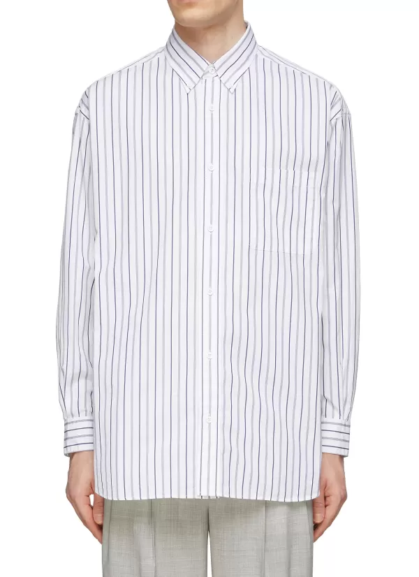 Shirts>TOMORROWLAND Striped Loose Fit Shirt