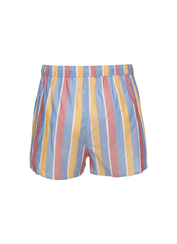 Underwear>DEREK ROSE Striped Magnetic Fly Cotton Boxers