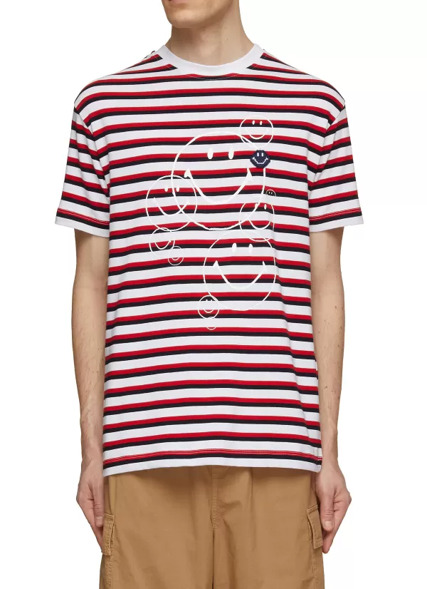 T-Shirts>JOSHUA’S Striped Marine Smile Cotton T-Shirt