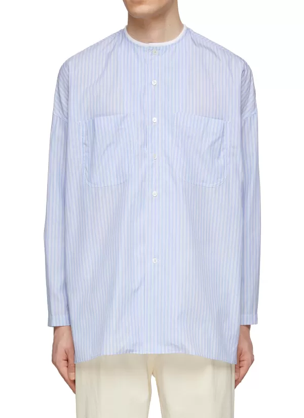 Shirts>TOMORROWLAND Striped Round Neck Shirt