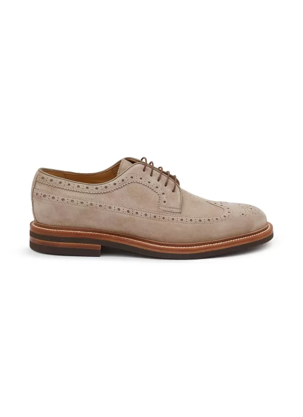 Formal Shoes>BRUNELLO CUCINELLI Suede Brogue Derbies