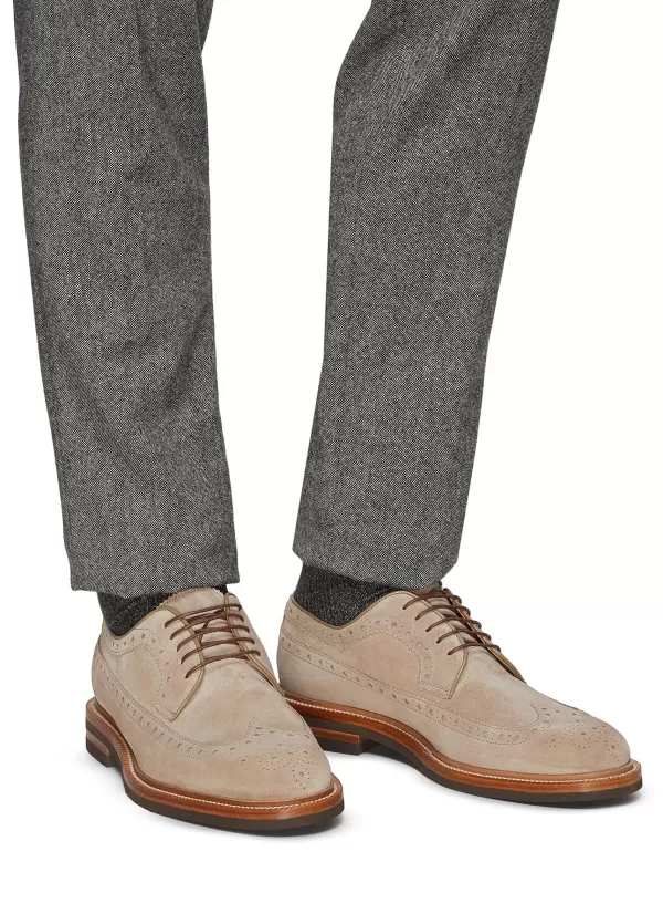 Formal Shoes>BRUNELLO CUCINELLI Suede Brogue Derbies