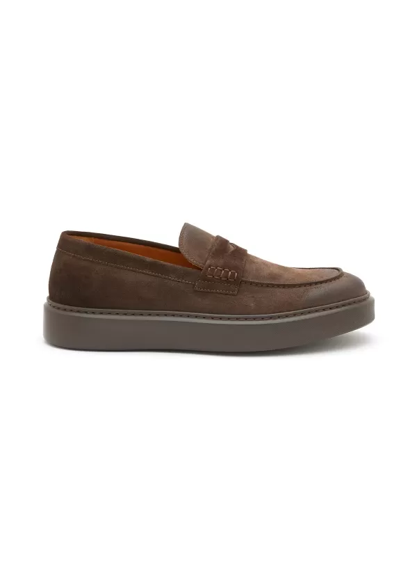 Flats>DOUCAL's Suede Leather Penny Loafers