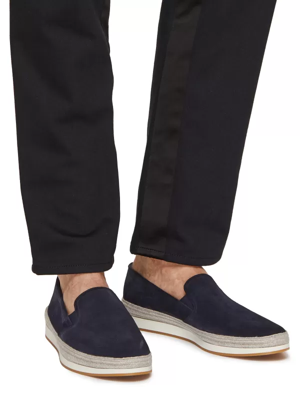 Flats>PRADA Suede Loafers