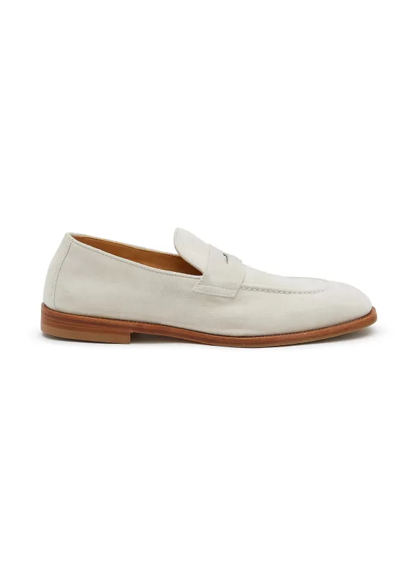 Flats>BRUNELLO CUCINELLI Suede Penny Loafers