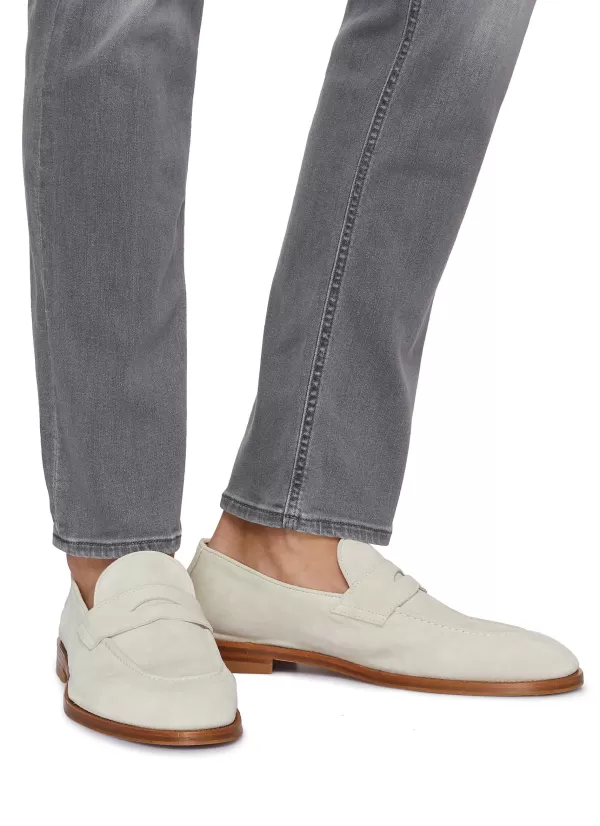 Flats>BRUNELLO CUCINELLI Suede Penny Loafers