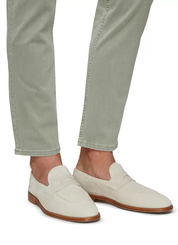 Flats>BRUNELLO CUCINELLI Suede Penny Loafers