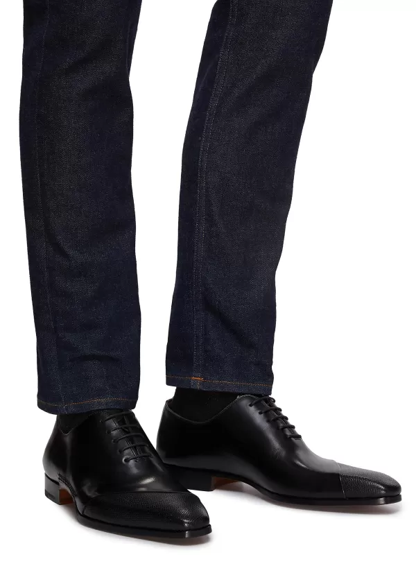 Formal Shoes>MAGNANNI Suela' Asymmetric Toe Cap Leather Oxford Shoes