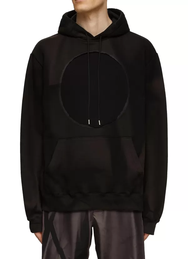 Pullovers & Hoodies>JIYONGKIM Sun Bleached Circle Patchwork Hoodie