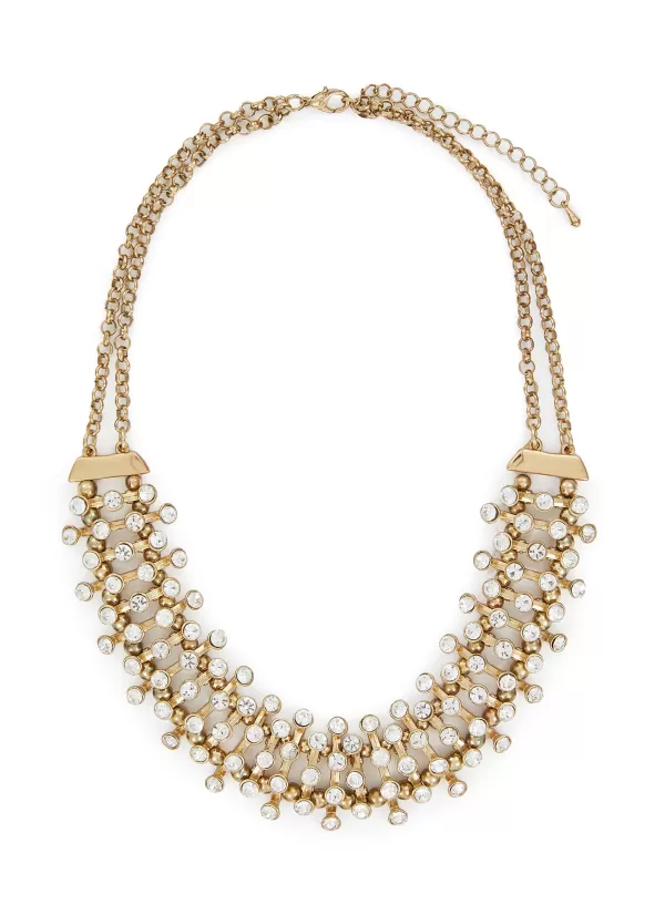 Vintage Accessories>* Swarovski Crystal Pave Gold Tone Necklace