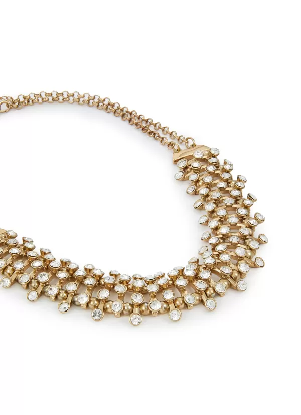 Vintage Accessories>* Swarovski Crystal Pave Gold Tone Necklace