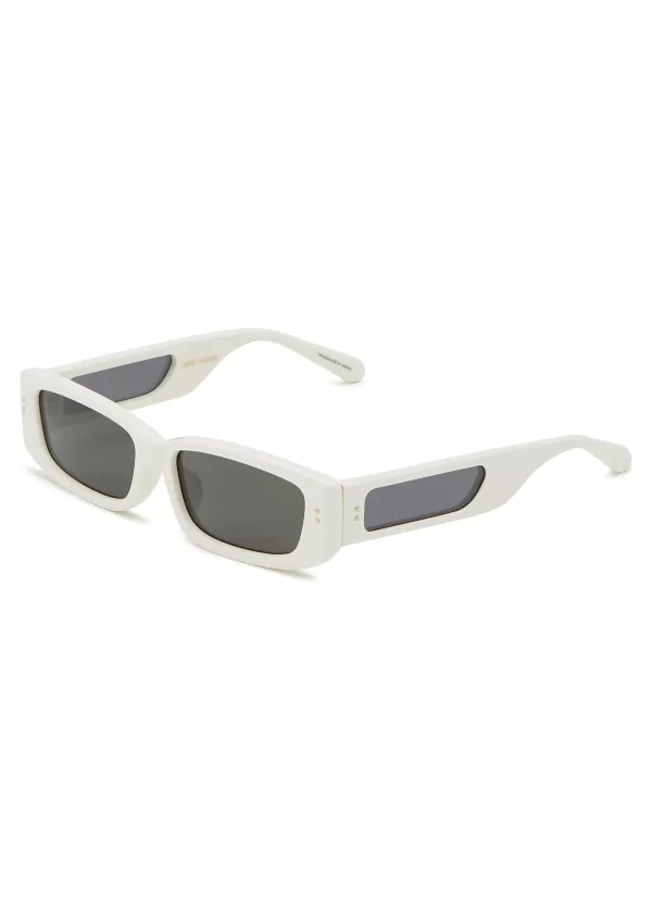 Eyewear>LINDA FARROW Talia Acetate Rectangular Sunglasses