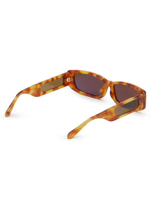 Eyewear>LINDA FARROW Talia Acetate Rectangular Sunglasses