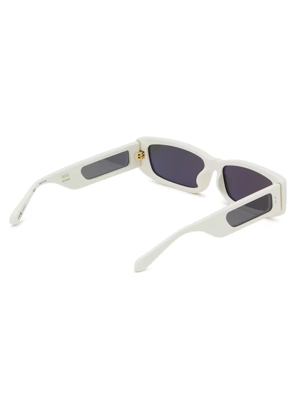 Eyewear>LINDA FARROW Talia Acetate Rectangular Sunglasses