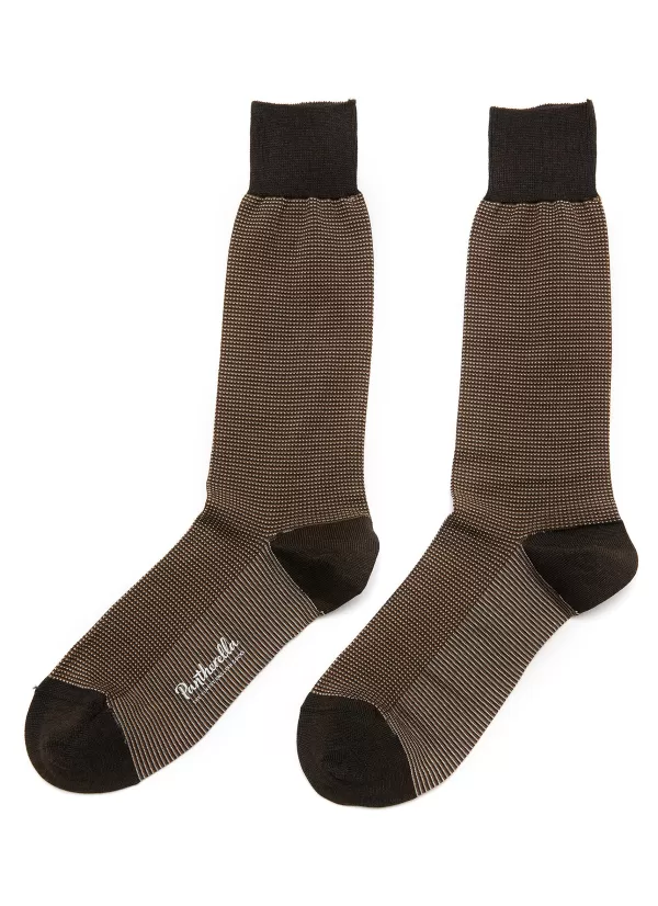 Socks>PANTHERELLA Tewkesbury Cotton Birdseye Long Ankle Socks