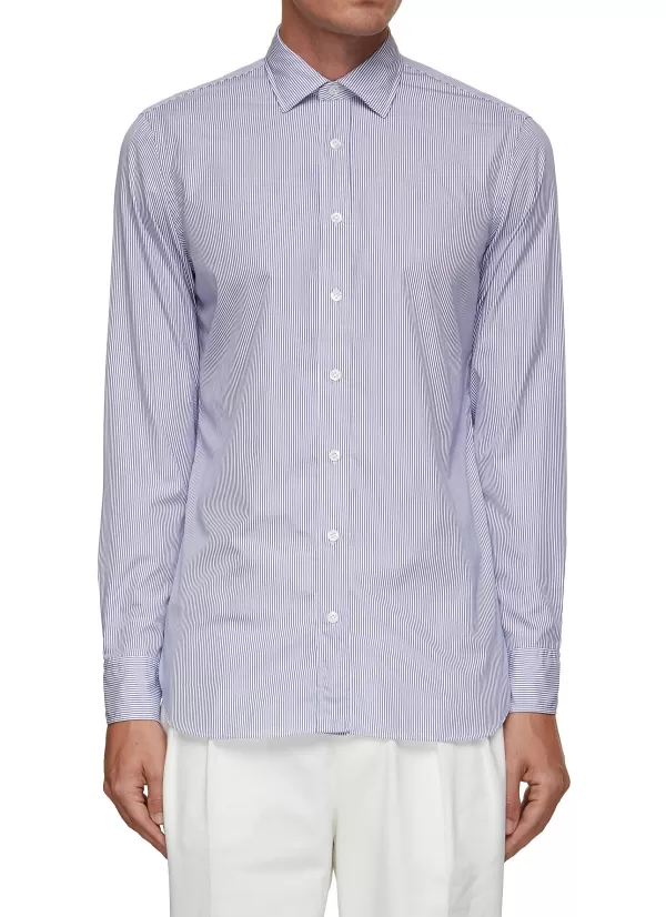 Shirts>LARDINI Thomas Mason Journey Cotton Stripes Shirt