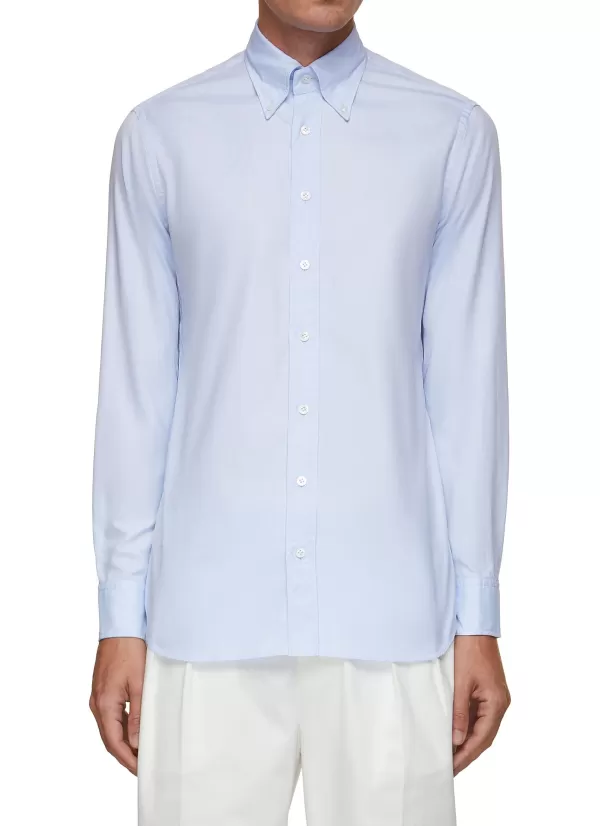 Shirts>LARDINI Thomas Mason Royal Cotton Oxford Shirt