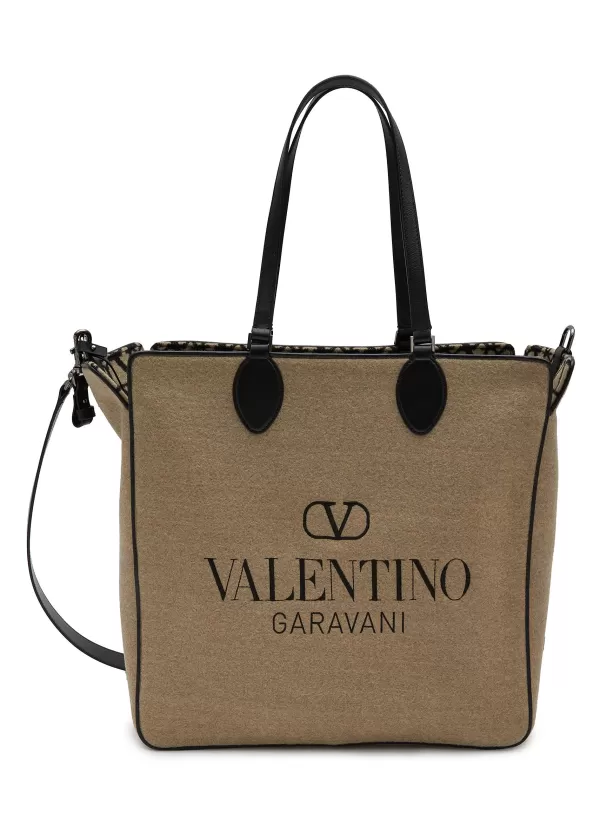 Tote Bags>VALENTINO Toile Iconographe Wool Shopping Bag