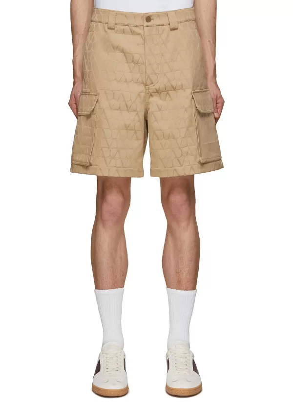 Pants>VALENTINO Toile Iconographic Cargo Shorts