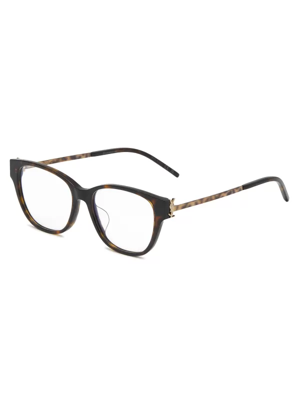 Eyewear>SAINT LAURENT Tortoiseshel-Effect Acetate Round Optical Glasses