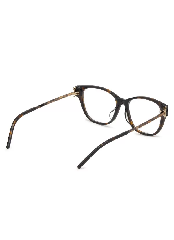 Eyewear>SAINT LAURENT Tortoiseshel-Effect Acetate Round Optical Glasses