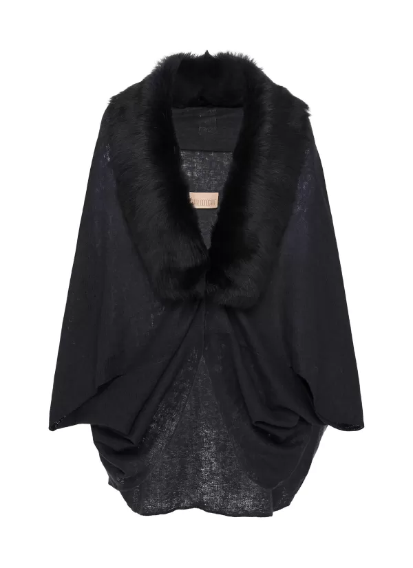 Scarves & Wraps>KARL DONOGHUE Toscana Shearling Collar Double Felted Shrug