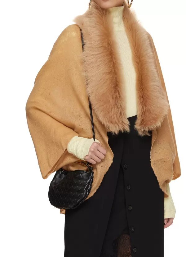 Scarves & Wraps>KARL DONOGHUE Toscana Shearling Collar Double Felted Shrug