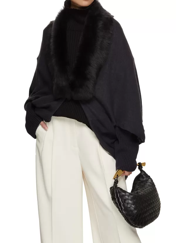 Scarves & Wraps>KARL DONOGHUE Toscana Shearling Collar Double Felted Shrug