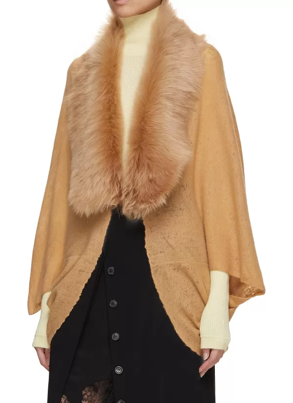 Scarves & Wraps>KARL DONOGHUE Toscana Shearling Collar Double Felted Shrug