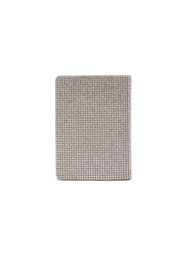 Small Leather Goods>JUDITH LEIBER Traveler Passport Holder — Silver