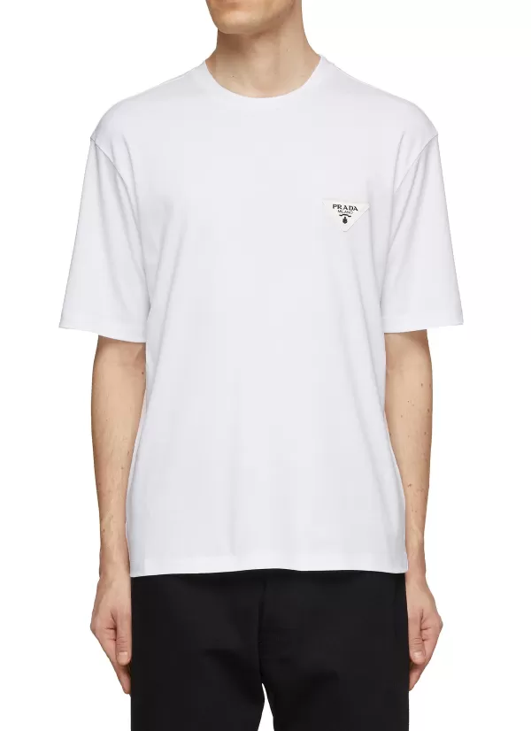 T-Shirts>PRADA Triangle Logo T-Shirt