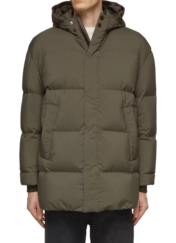 Puffer>CANALI Ultra Light Waterproof Hooded Puffer Jacket