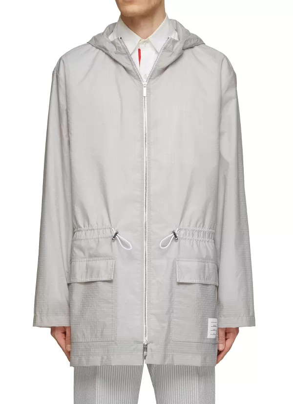 Coats>THOM BROWNE Ultralight Elasticated Waist Parka