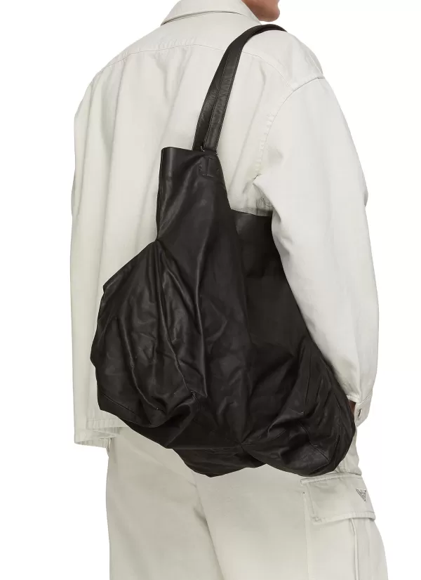 Tote Bags>DISCORD YOHJI YAMAMOTO Unevenness Leather Tote Bag