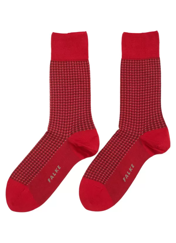 Socks>FALKE Uptown Tie' Geometric Pattern Cotton Blend Socks