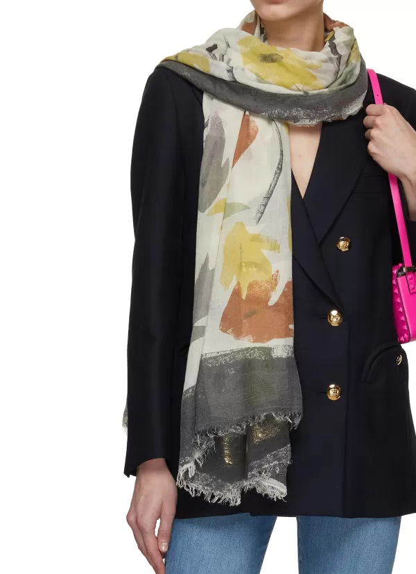 Scarves & Wraps>FALIERO SARTI Vanessa Printed Lurex Weave Scarf