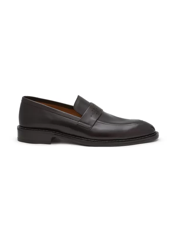 Flats>TESTONI Venezia Leather Loafers