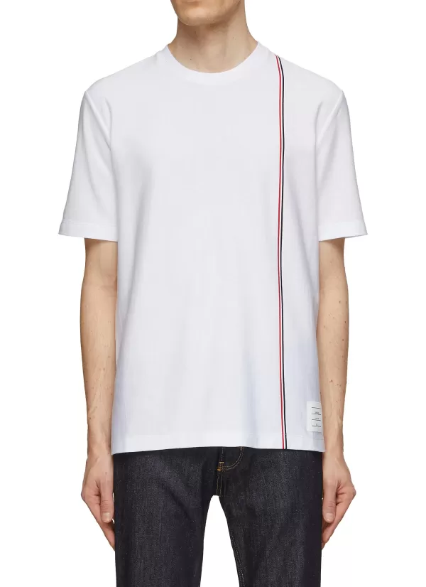 T-Shirts>THOM BROWNE Vertical Striped T-Shirt