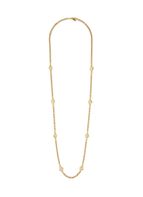 Vintage Accessories>* Vintage Guy Laroche Gold Tone Diamante Long Necklace