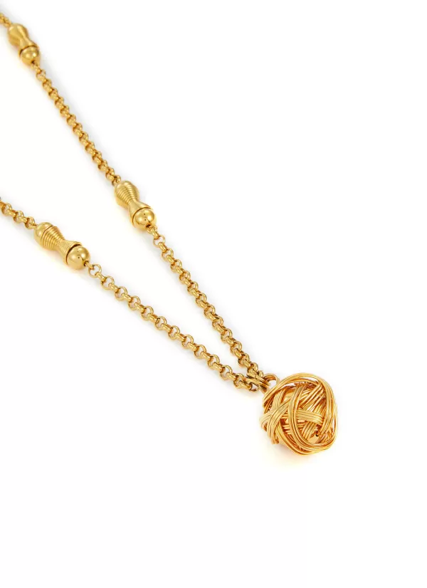 Vintage Accessories>* Vintage Monet Gold Tone Dangling Ball Long Necklace