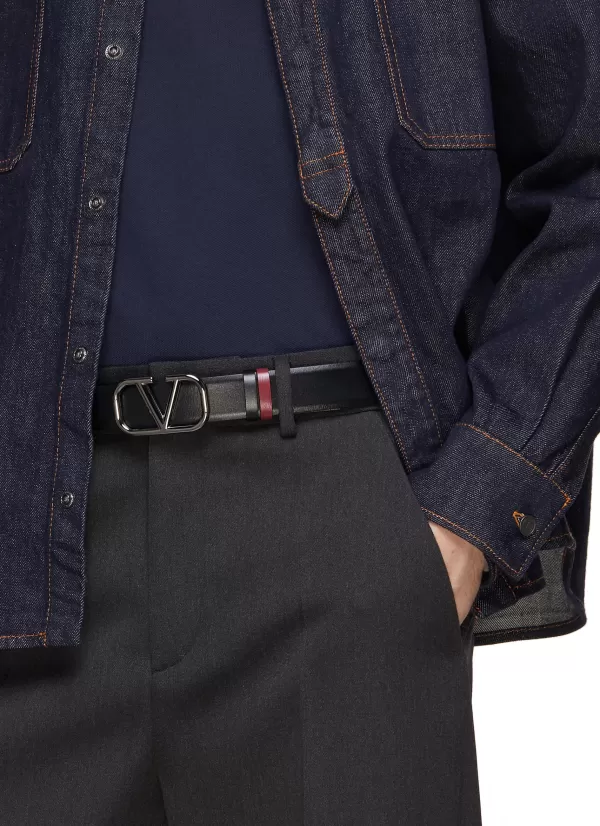 Belts>VALENTINO Vlogo Reversible Leather Belt